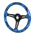 Spec-D Tuning 350Mm Steering Wheel With Graphic- Black Spoke- Blue Skeleton SW-1432-BK-LSDKL